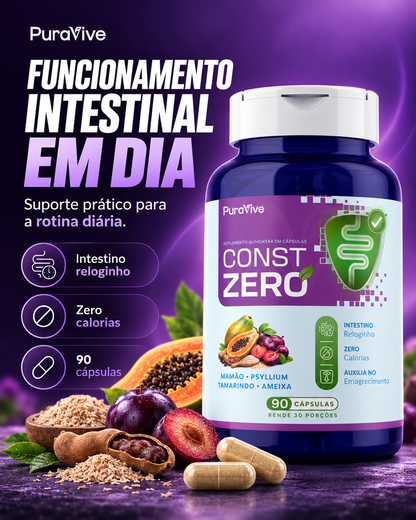 Const Zero Suplemento Natural para Constipação em Cápsulas - Pura Vive