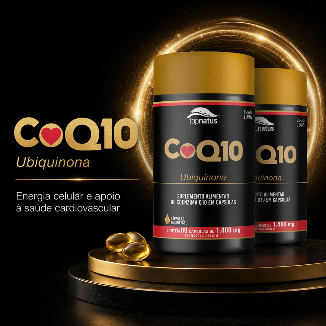 Suplemento de Coenzima Q10 para Saúde do Coração - CoQ10 Ubiquinona
