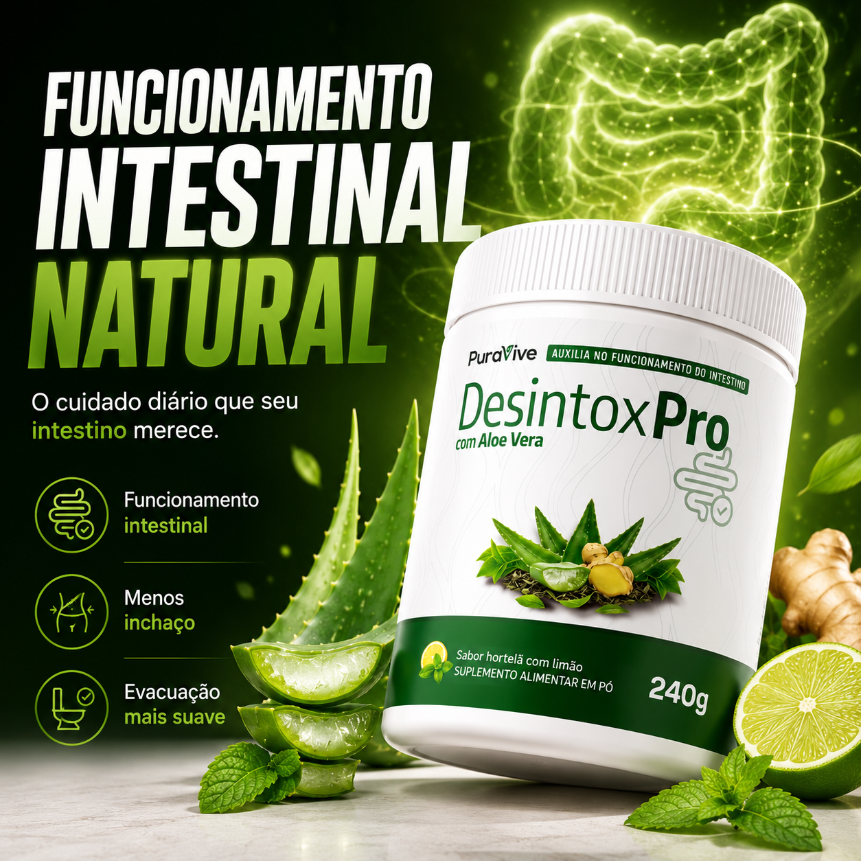 Solução Natural para Prisão de Ventre - Desintox PRO Pura Vive