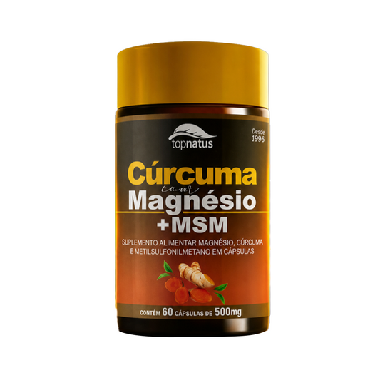 Suplemento de Cúrcuma com Magnésio e MSM para Articulações