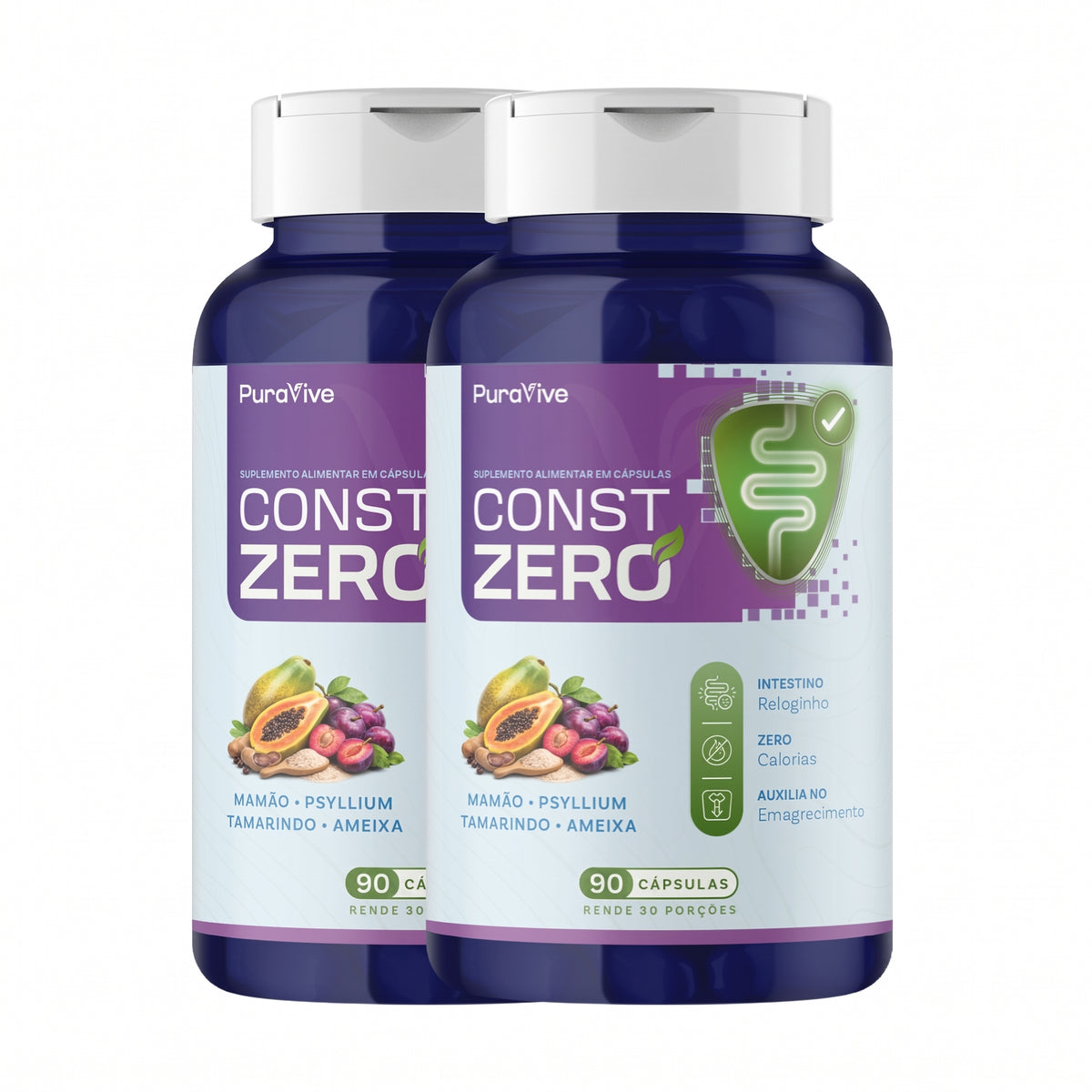 Const Zero Suplemento Natural para Constipação em Cápsulas - Pura Vive