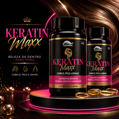 Suplemento de Queratina para Cabelo, Pele e Unhas - Keratin Maxx