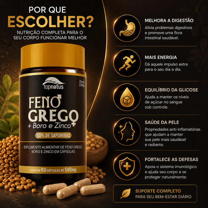 Suplemento de Feno Grego com Boro e Zinco para Disposição