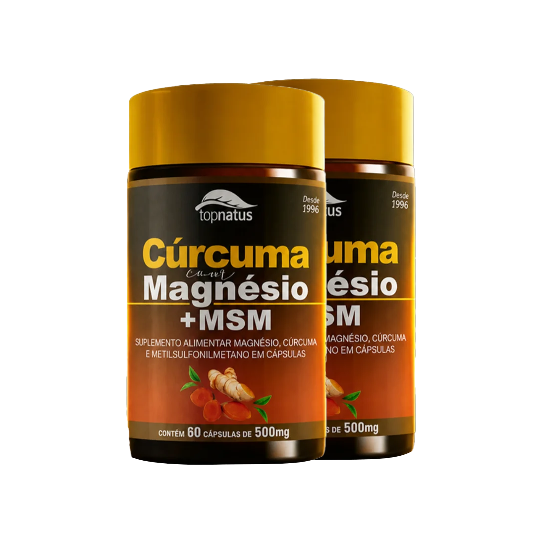 Suplemento de Cúrcuma com Magnésio e MSM para Articulações