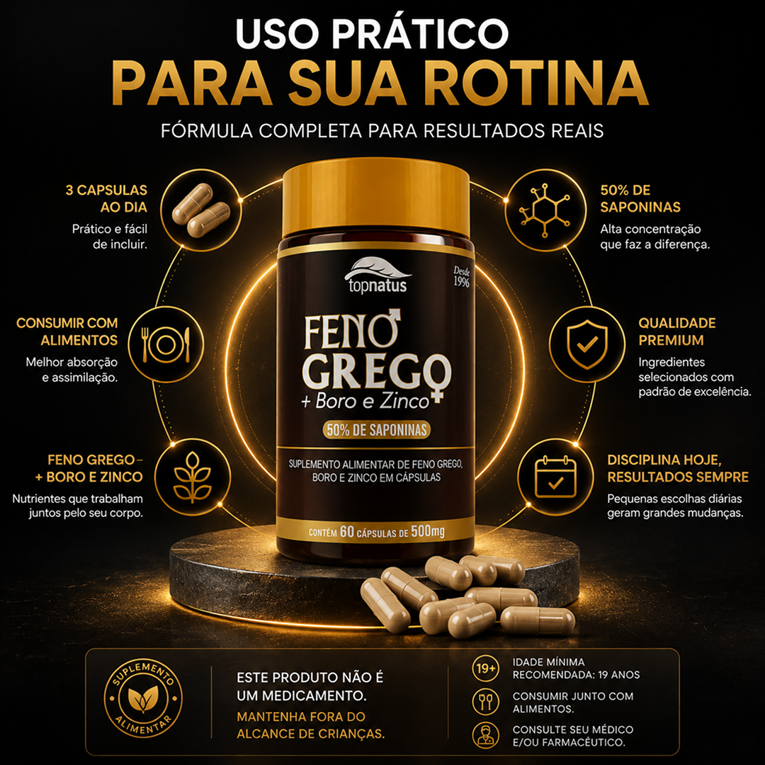 Suplemento de Feno Grego com Boro e Zinco para Disposição