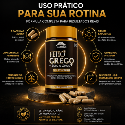 Suplemento de Feno Grego com Boro e Zinco para Disposição