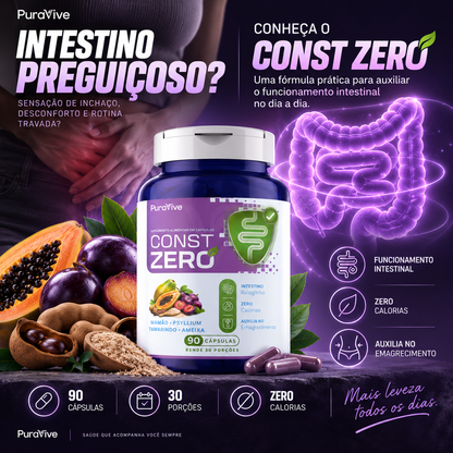 ConstZero Suplemento Natural para Constipação em Cápsulas - Pura Vive