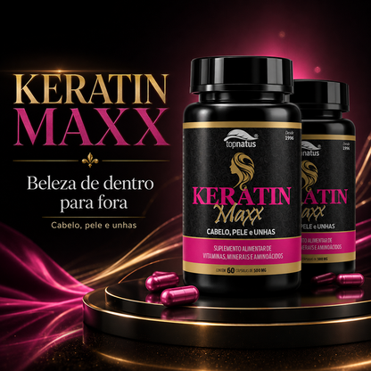 Suplemento de Queratina para Cabelo, Pele e Unhas - Keratin Maxx