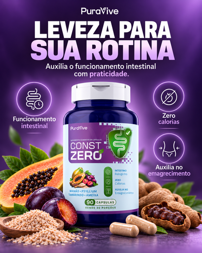Const Zero Suplemento Natural para Constipação em Cápsulas - Pura Vive