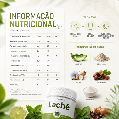 Suplemento Natural Regulador de Intestino - Lachê Pura Vive