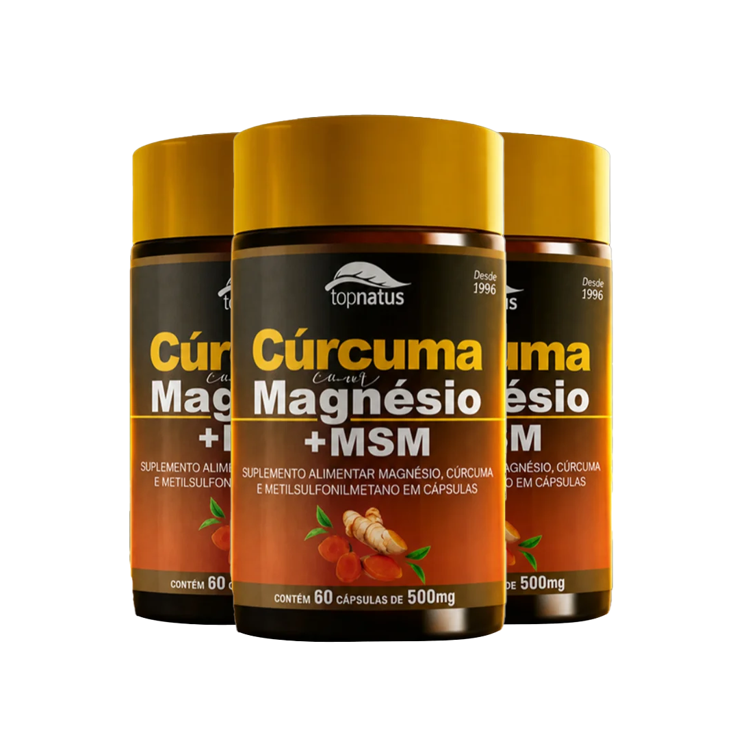 Suplemento de Cúrcuma com Magnésio e MSM para Articulações
