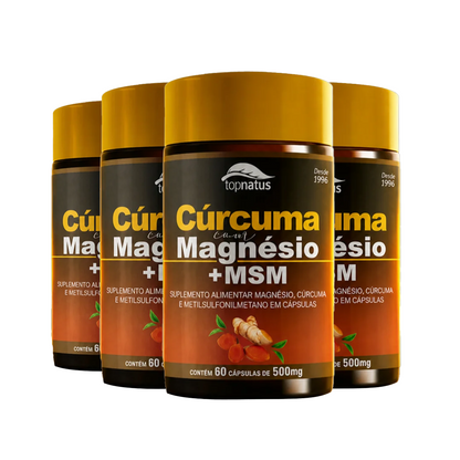 Suplemento de Cúrcuma com Magnésio e MSM para Articulações