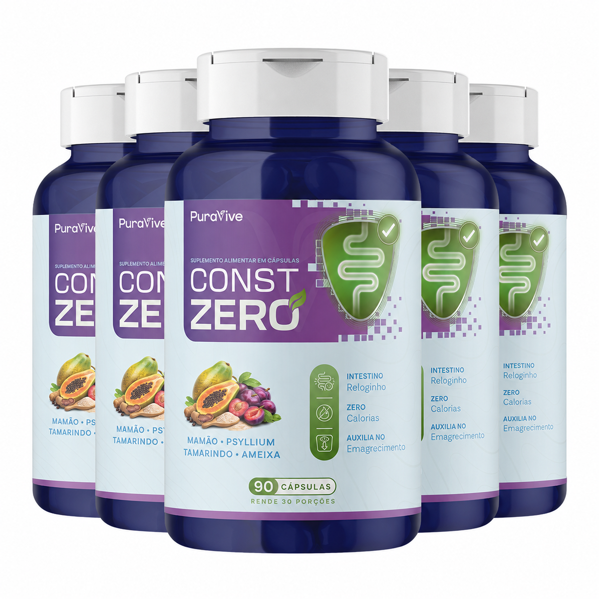Const Zero Suplemento Natural para Constipação em Cápsulas - Pura Vive