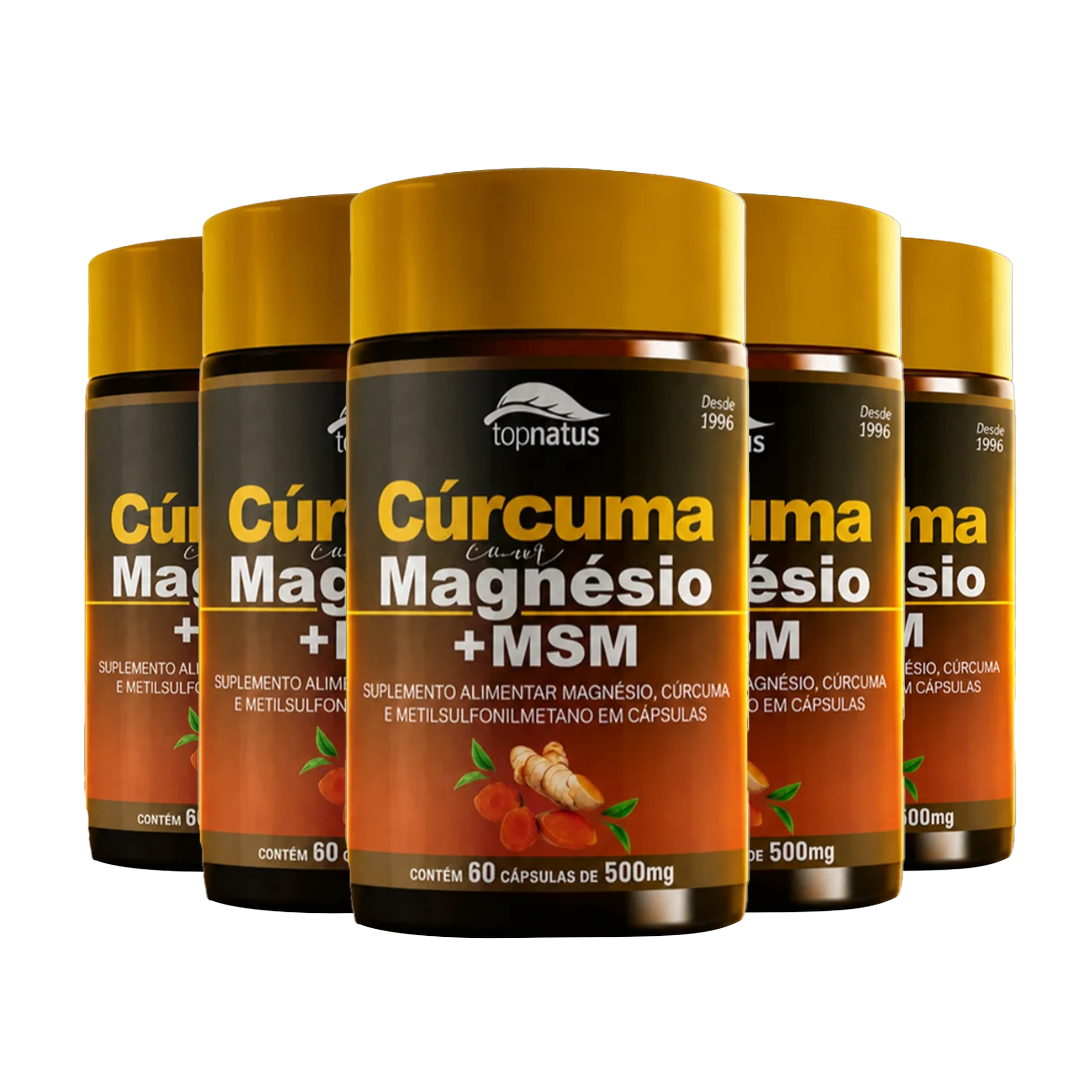 Suplemento de Cúrcuma com Magnésio e MSM para Articulações