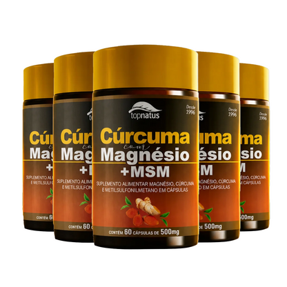 Suplemento de Cúrcuma com Magnésio e MSM para Articulações