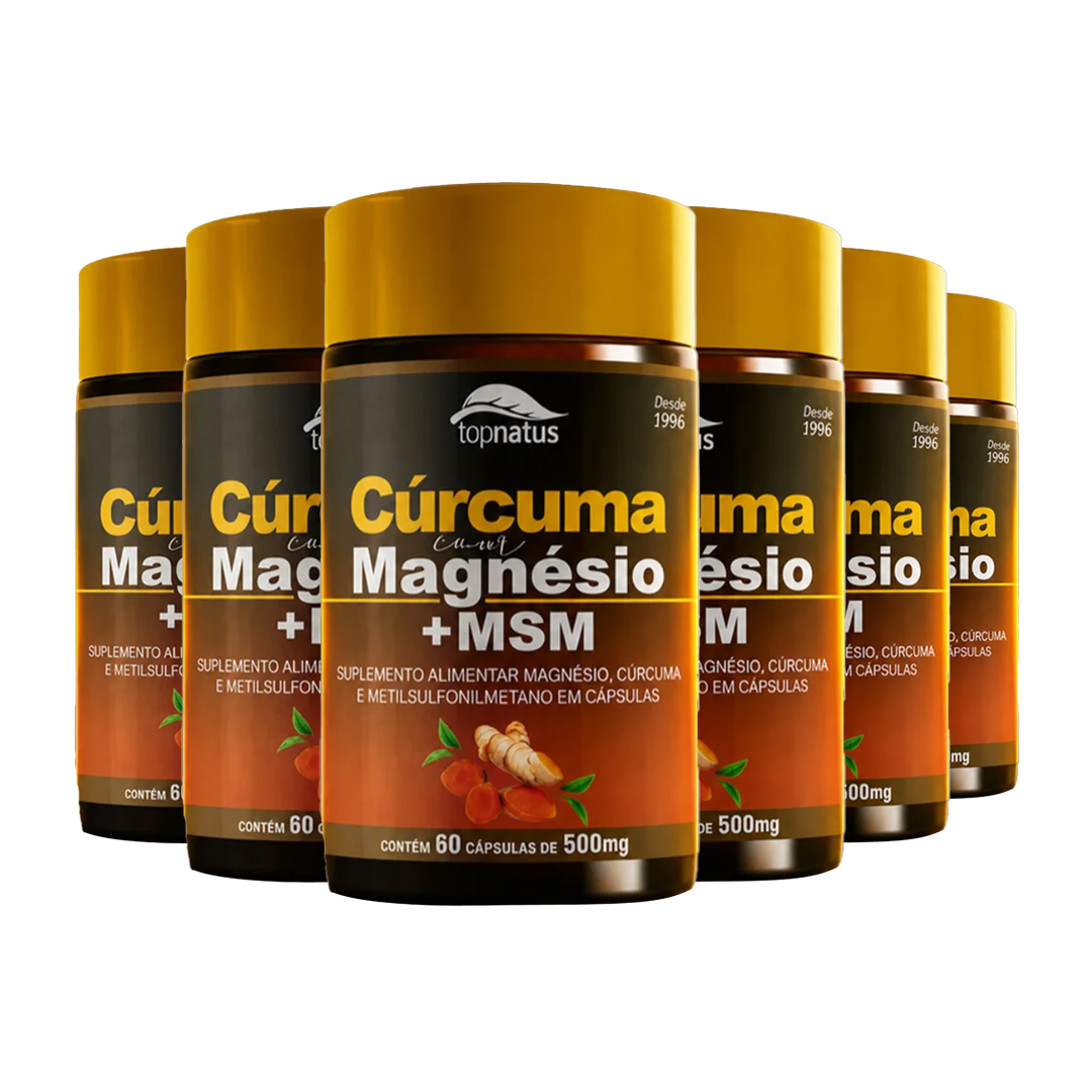 Suplemento de Cúrcuma com Magnésio e MSM para Articulações
