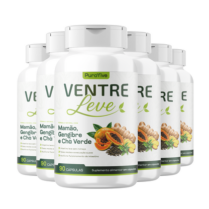 Ventre Leve Suplemento Natural com Mamão, Gengibre e Chá Verde - Pura Vive